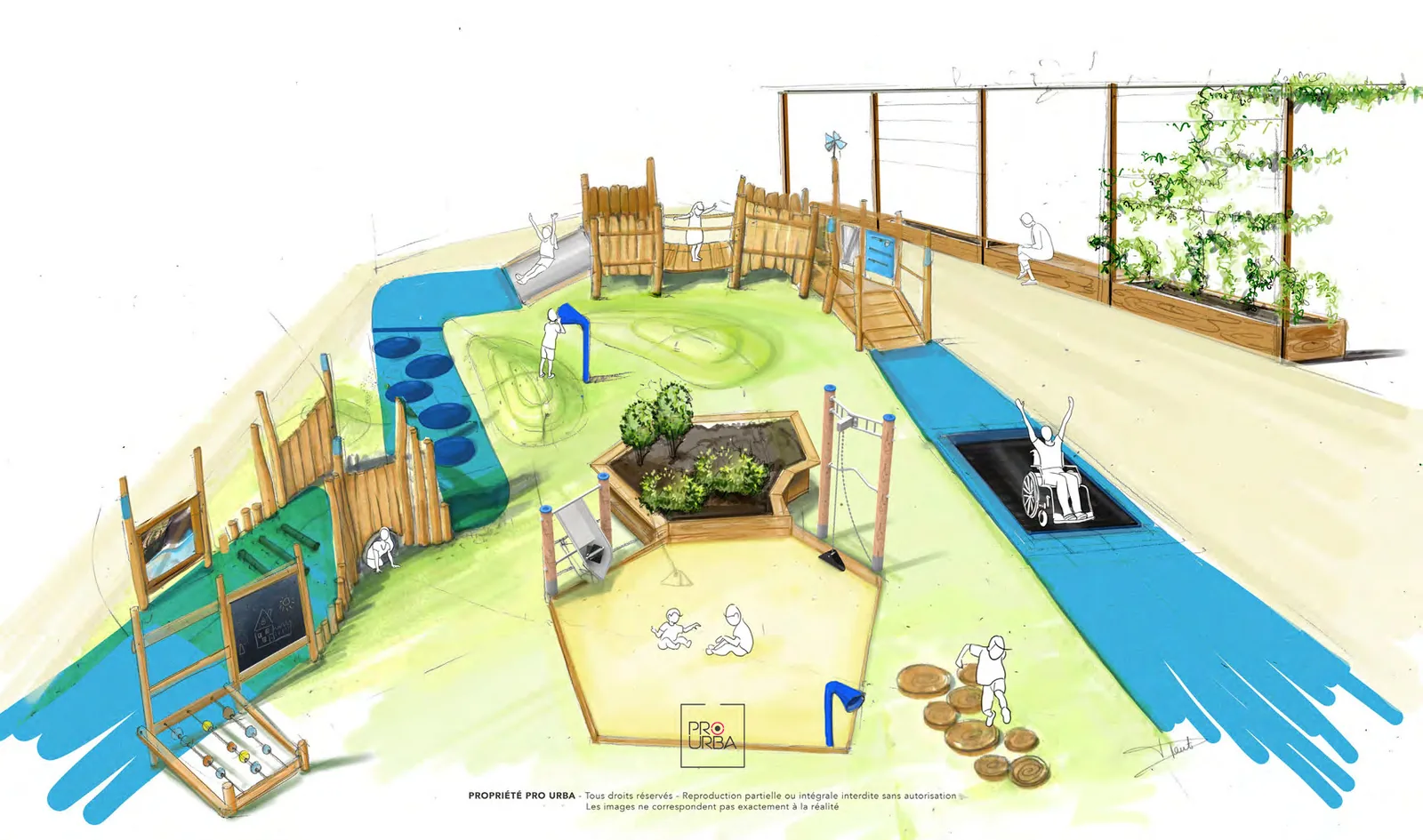 La cour 100 % inclusive — concept de cour Oasis Pro Urba