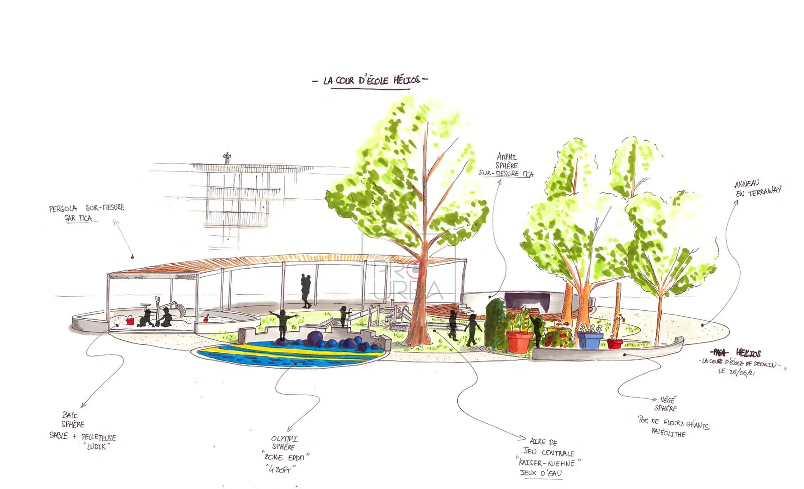 La cour modulable — concept de cour Oasis Pro Urba