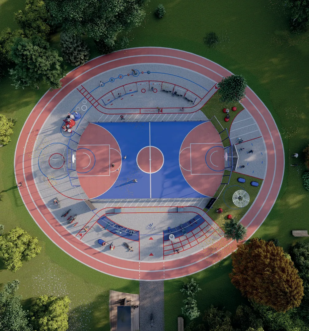 Le stade multisports URBA MOVE — design actif Pro Urba, Concept Pro Urba